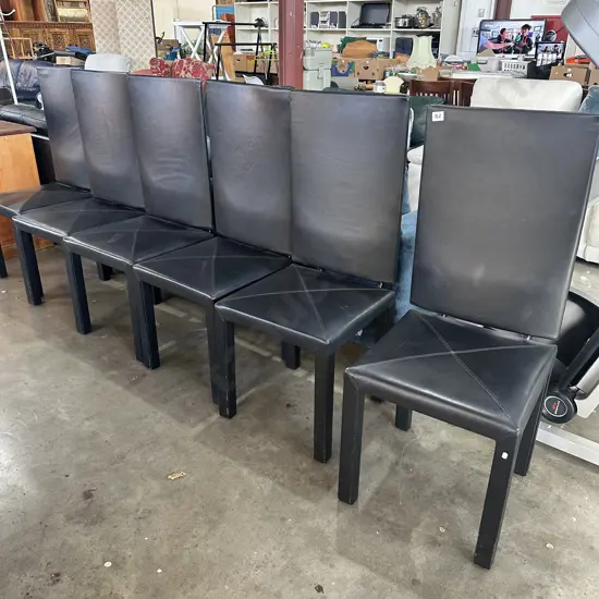 set 6 B&B Italia leather highback chairs