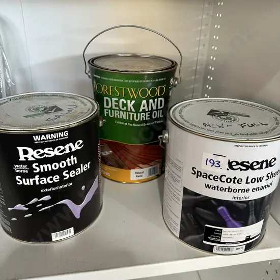 2 full tins and part oil tin