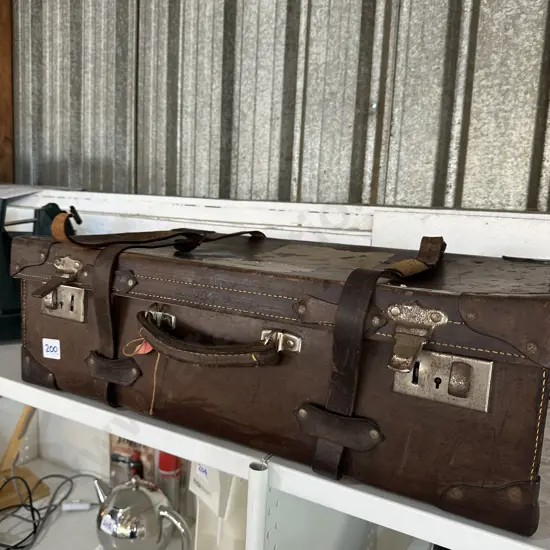 leather suitcase