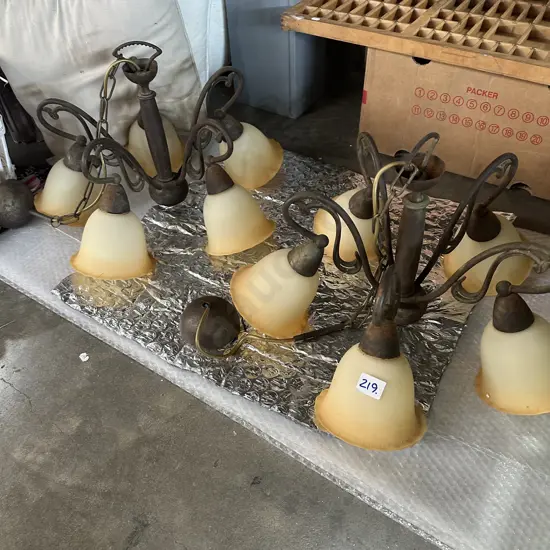 pr of hanging light fittings