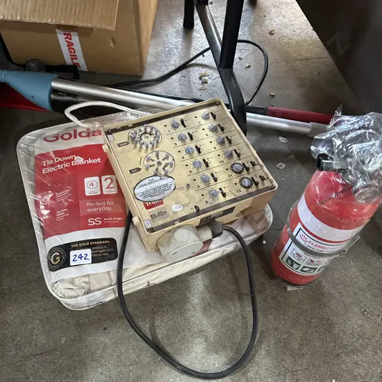 New fire extinguisher, irrigation timer, mops etc.