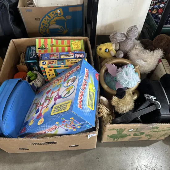 Two boxes of Vintage toys