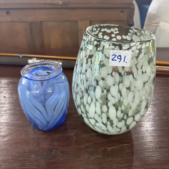 Two art glass vases