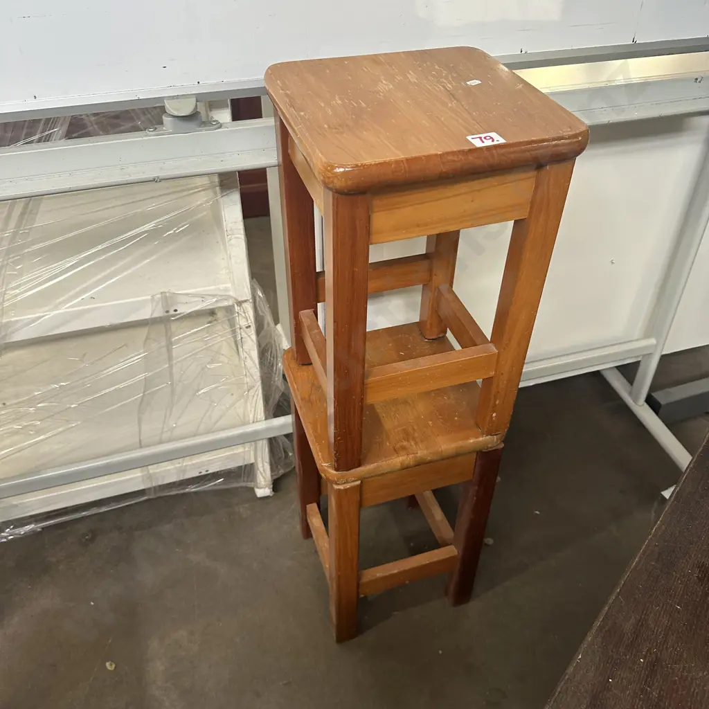 2 small Rimu stools need TLC Image 1++