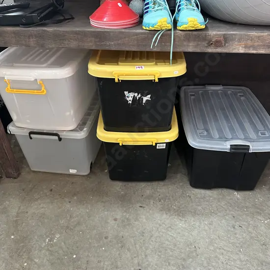 5 lidded bins