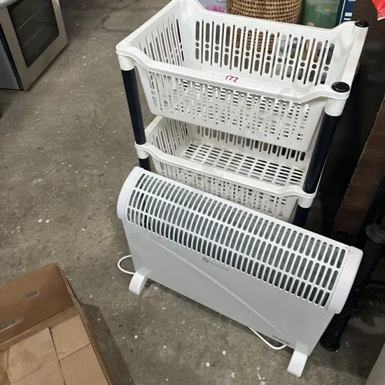 Heater and vege stand.