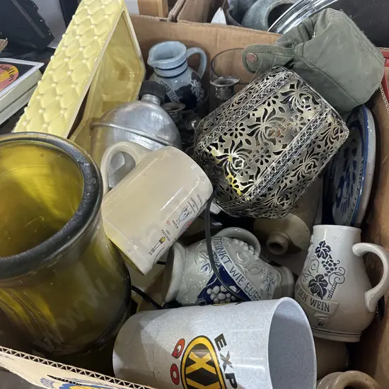 Lamp, pottery etc.