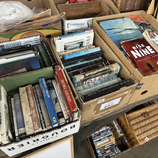 Four boxes of books
