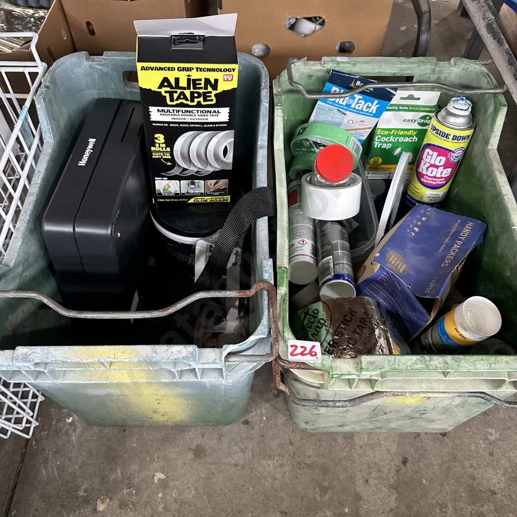 Two apple creates, cash box and hardware items. Image 1++