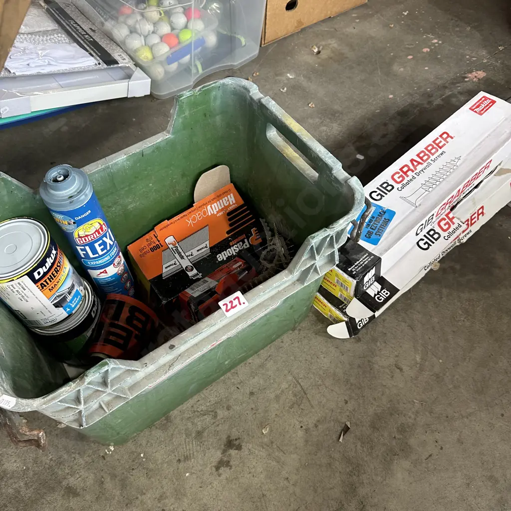 Apple crate with paint, Paslode nails and Gib Grabber screws Image 1++