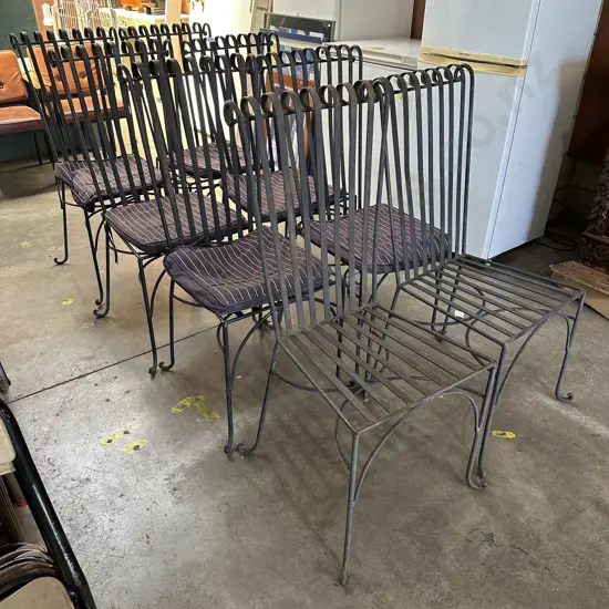 set of 8 Wrought iron chairs that match the table