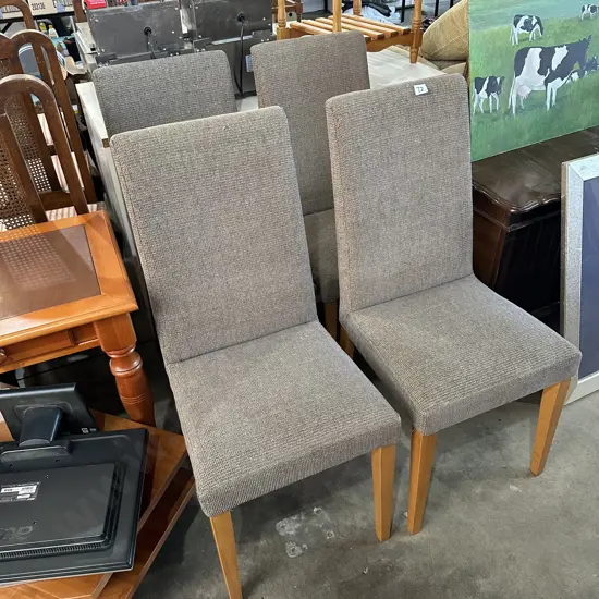 set 4 high back dining chairs