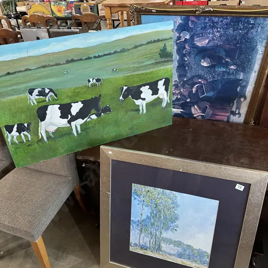 painting by Enid batey and 2 prints