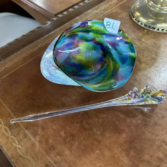 Art glass Paua & stem