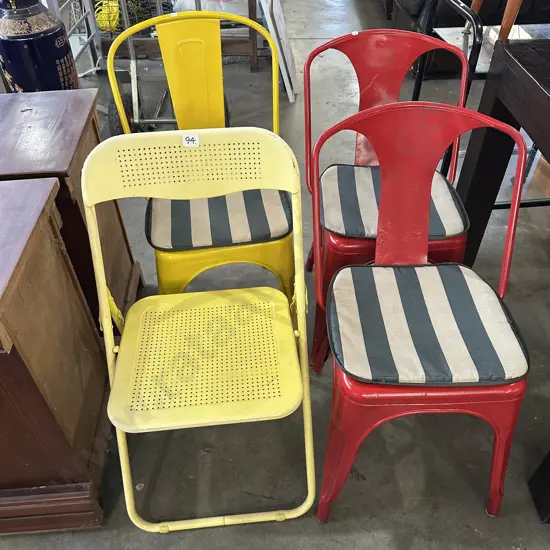 4 metal cafe chairs