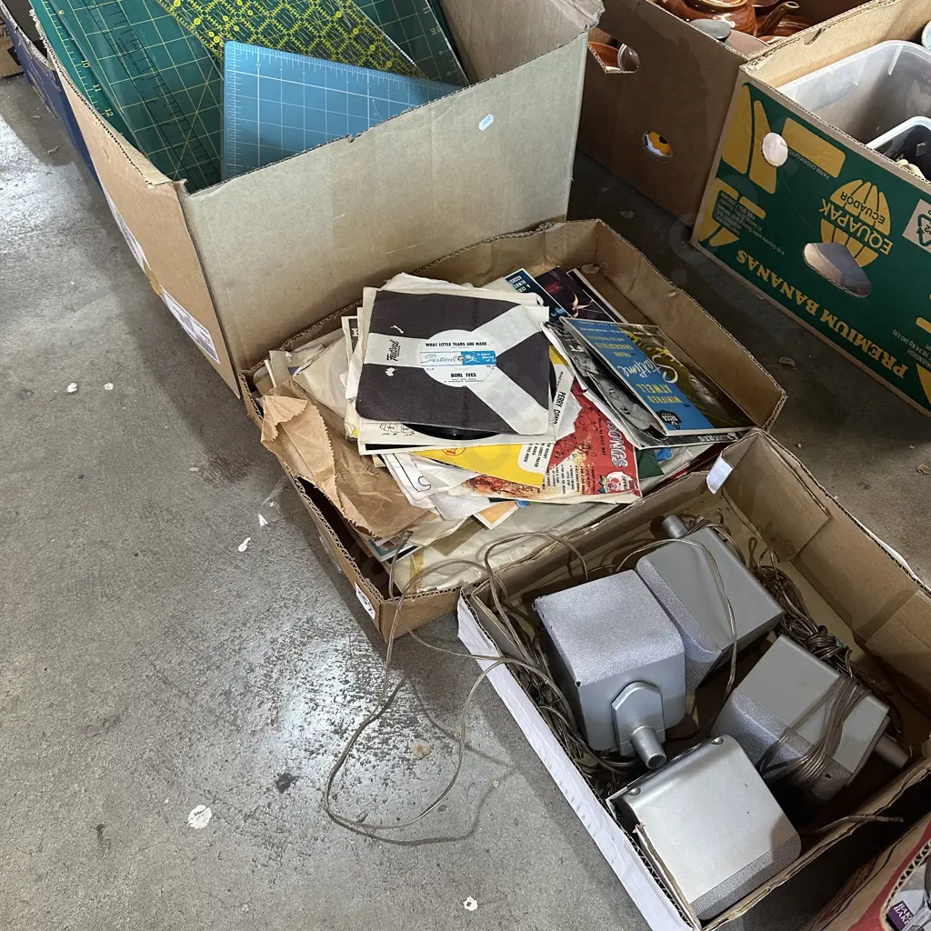 Records, surround speakers and cutting mats etc. Image 1++