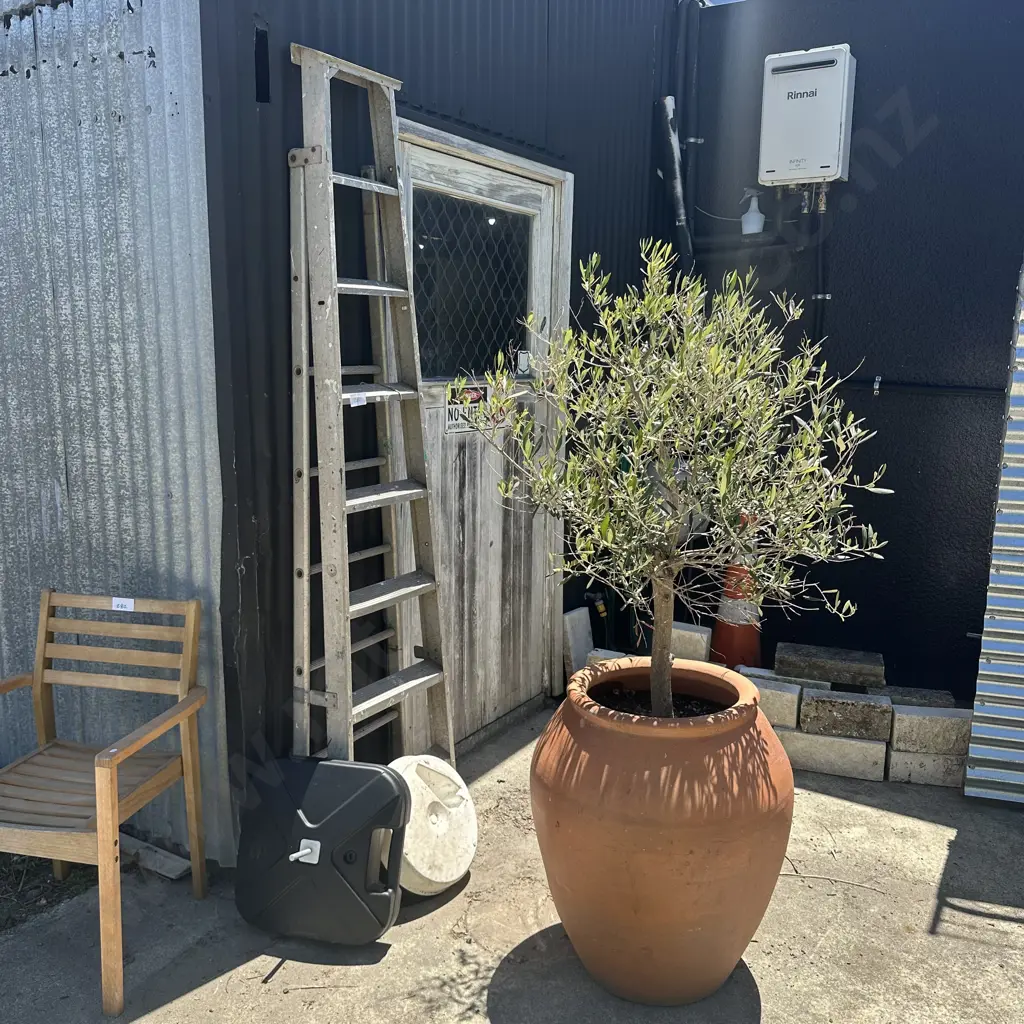 7 Foot ladder and two umbrella stands Image 1++