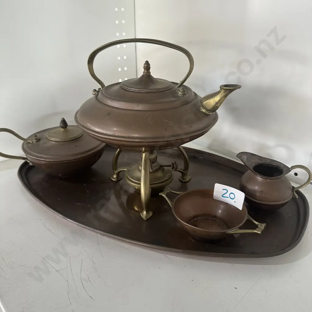 Arts & Craft Copper/Brass 6pc coffee service produced by W.A.S. Benson of London (1854-1924) Image 1++