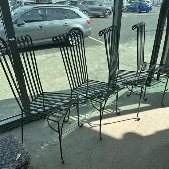 set 4 wrought iron chairs