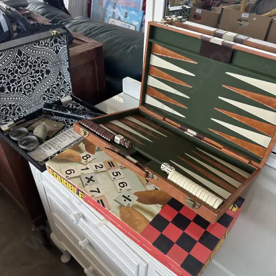 backgammon, art box and equable game