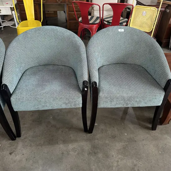 Pr plush tub chairs