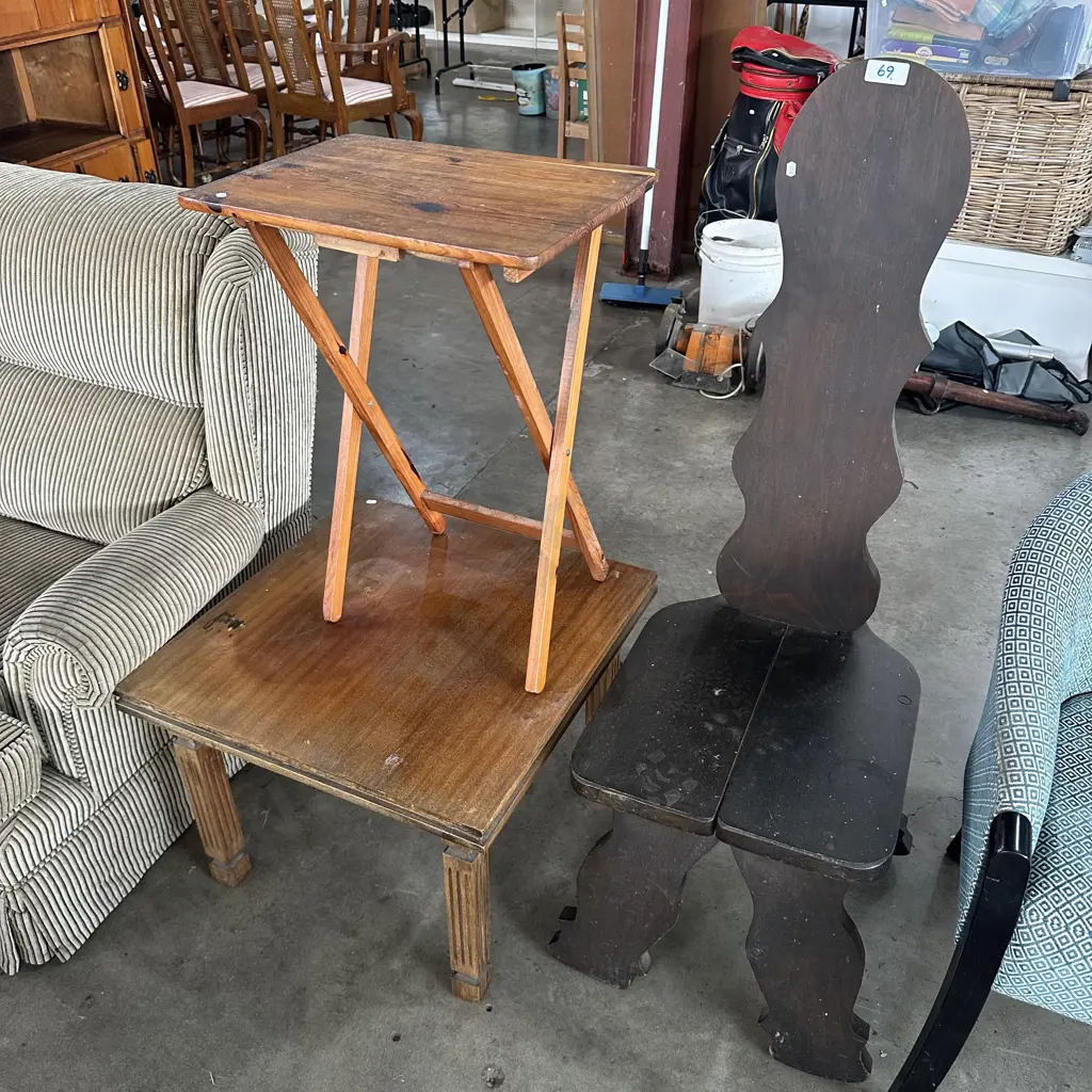 folding and coffee tables plus chair Image 1++