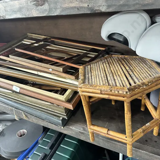 picture frames & bamboo side table