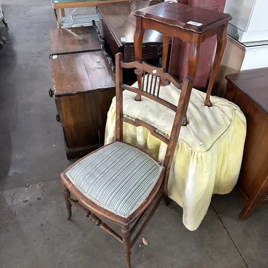 bedside chair, side table and stool
