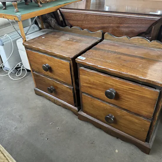 Pr hand carved bedsides