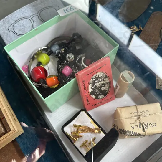 collectables, glasses, soap etc