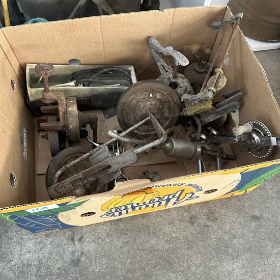 vinatge items inc egg beater, trike wheels etc