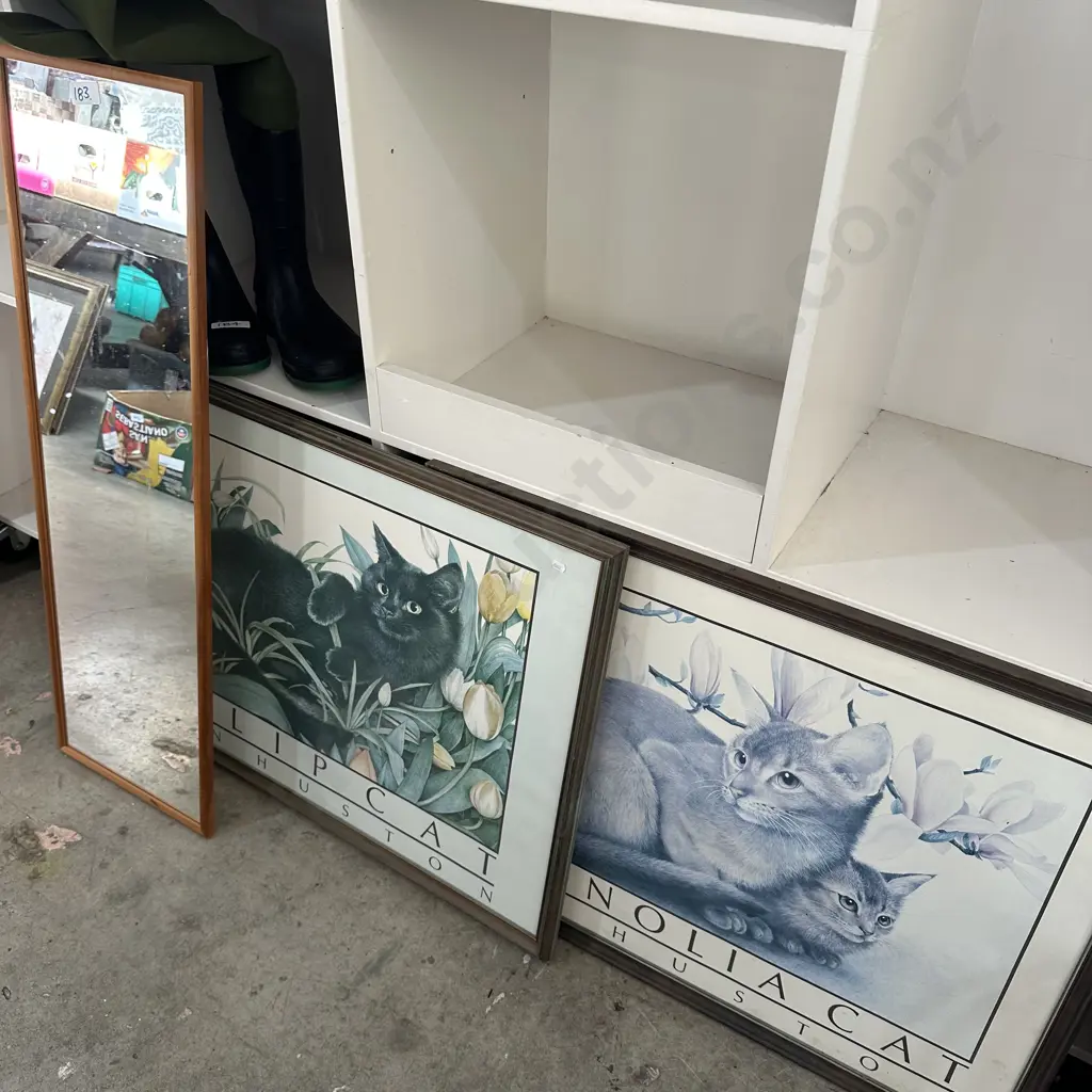 mirror and two cat prints Image 1++