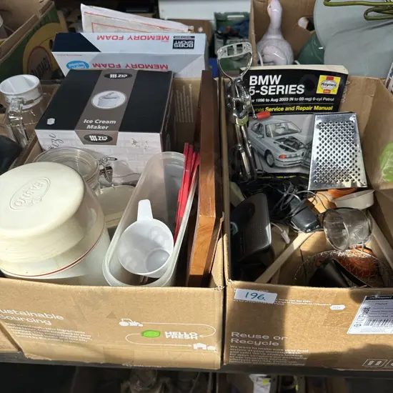 Two boxes Ice cream maker, yoghurt maker etc.