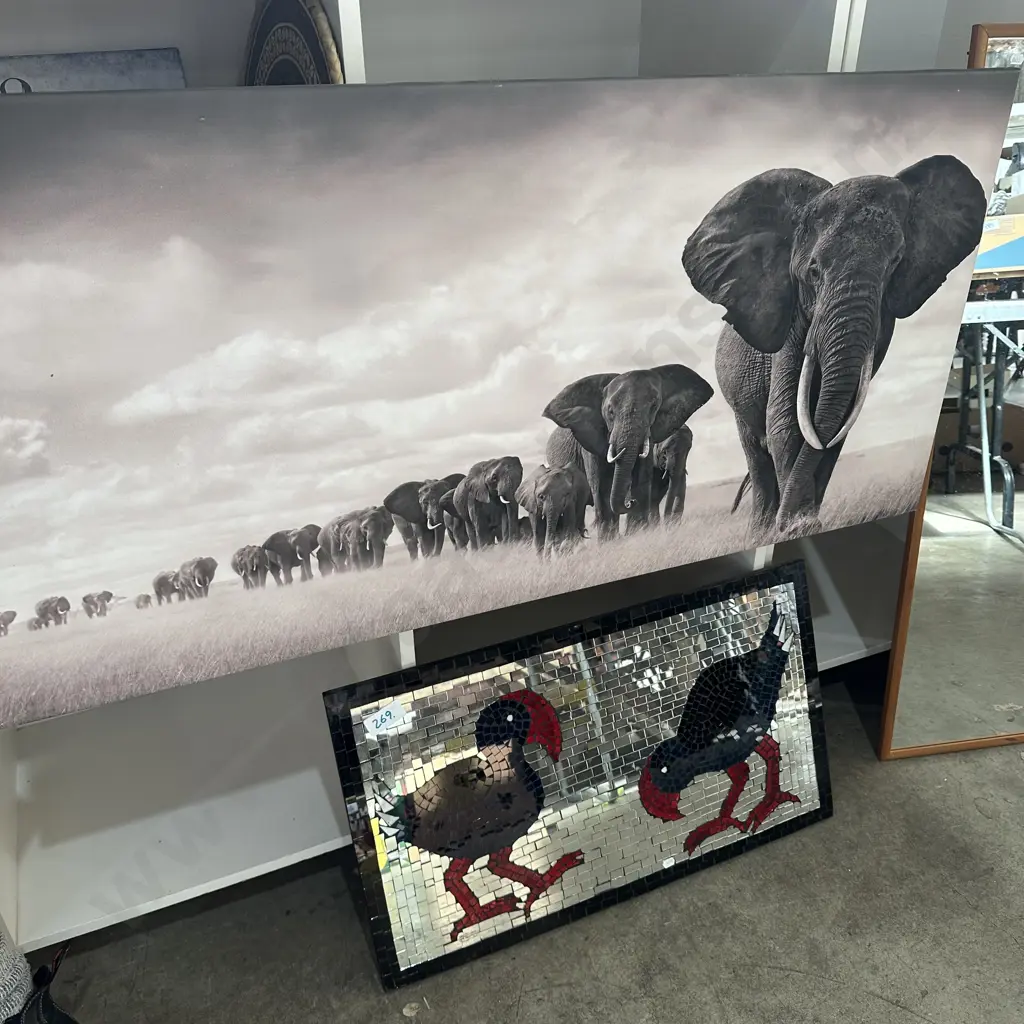 Pukeko mirror picture and elephant print Image 1++