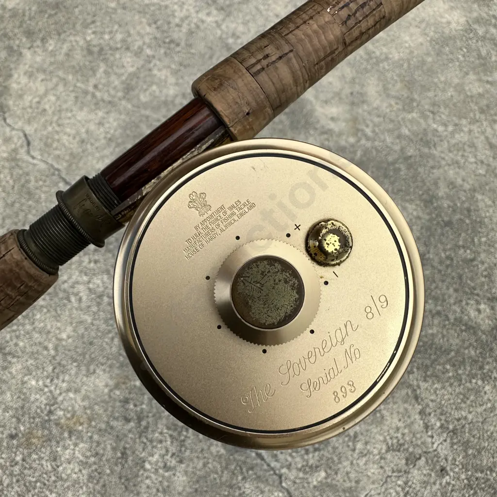 Hardy fly rod with reel  "The Sovereign"  8/9 serial no. 893 Image 1++
