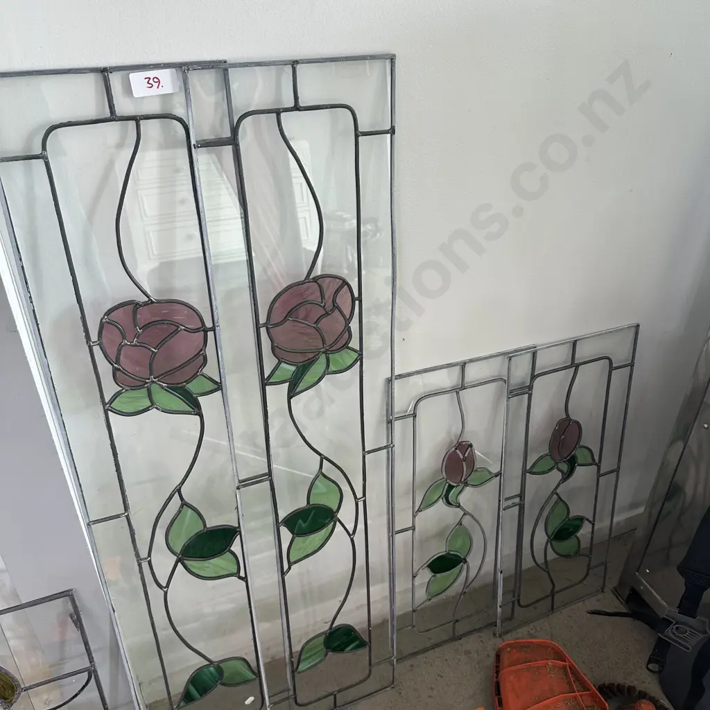set of 4 lead-light panels Image 1++