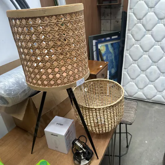 lampshade and waste paper basket
