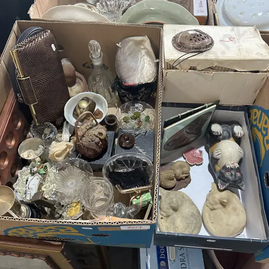 Two boxes of collectables plus glasses