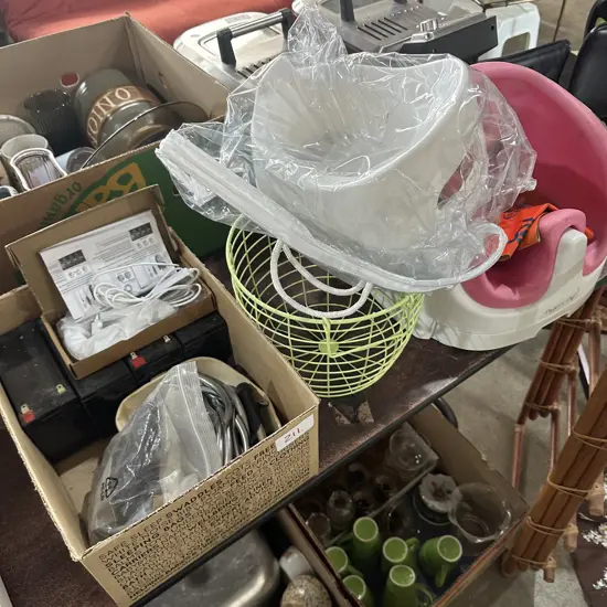 Batteries, window and door hardware, basket etc.