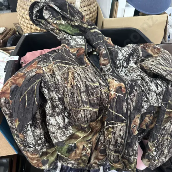 Bin of jackets.