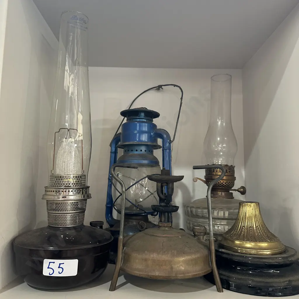 Shelf of vintage lamps Image 1++