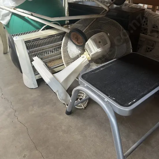 heaters, step, fan, swissball , iron board, laundry trolley