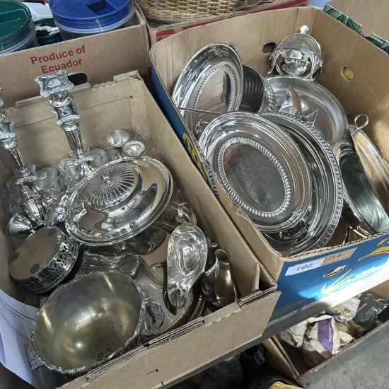 large collection 2 boxes of silverware