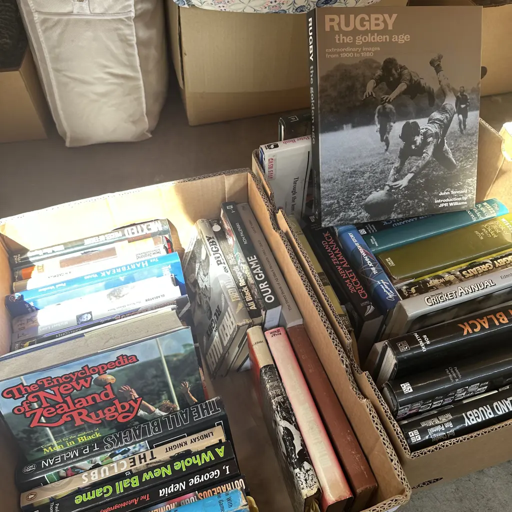 2 box rugby and cricket books Image 1++