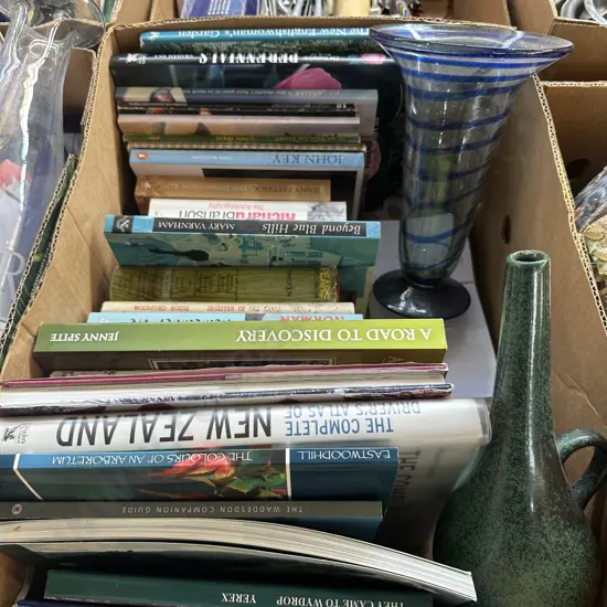 books and vases