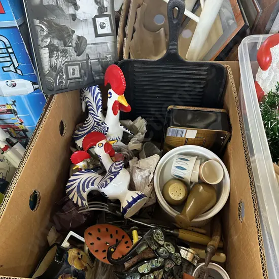 cast pan, utensils etc