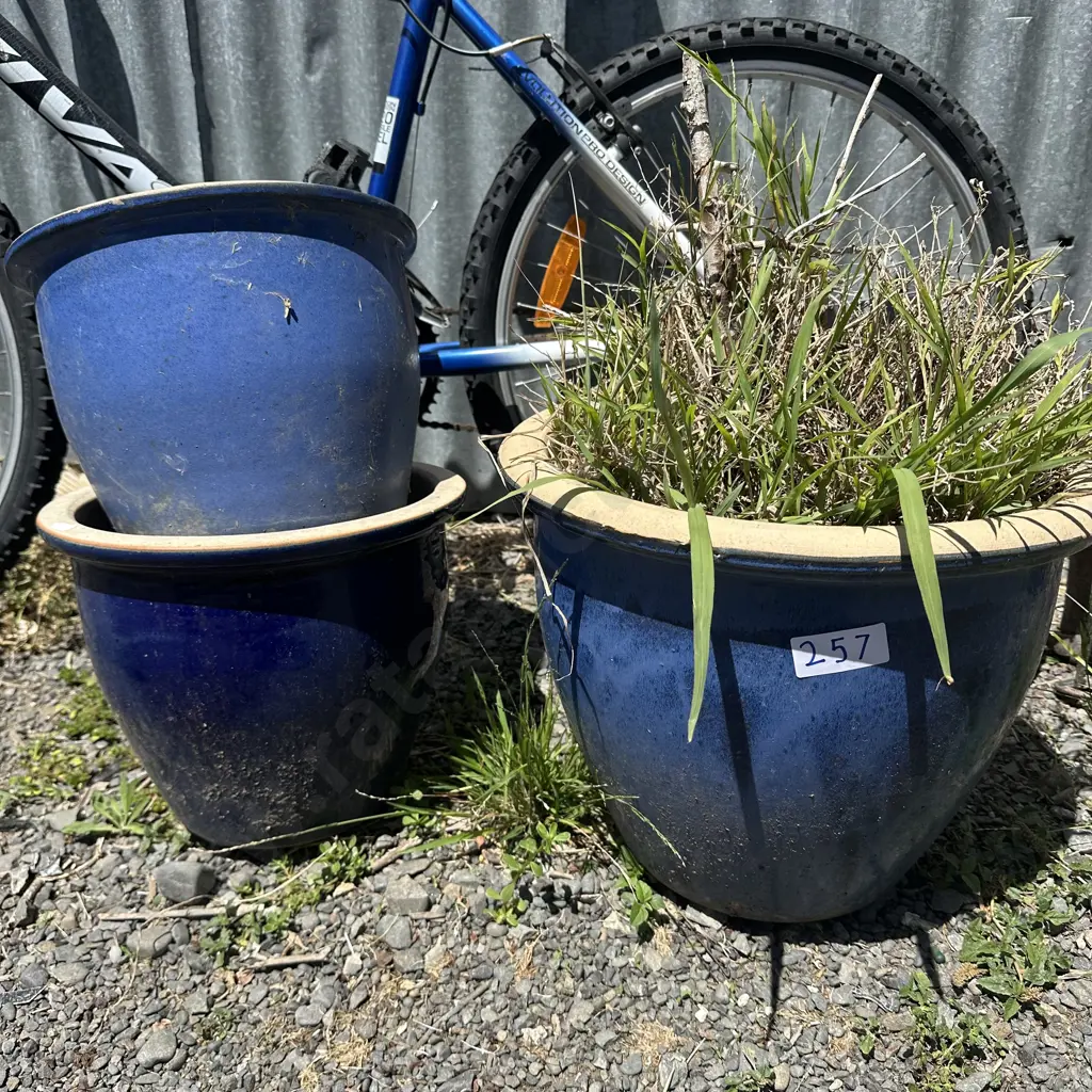 3 Blue planters Image 1++