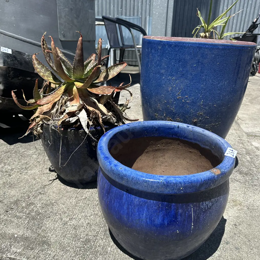3 Blue planters Image 1++