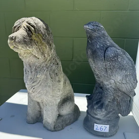 concrete eagle and dog
