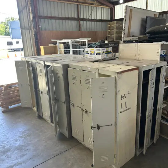 large collection of steel lockers